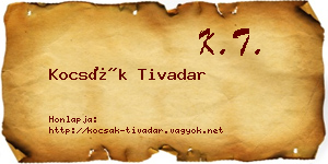 Kocsák Tivadar névjegykártya