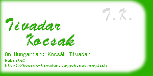 tivadar kocsak business card
